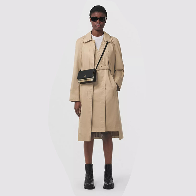 burberry vintage check leather crossbody bag